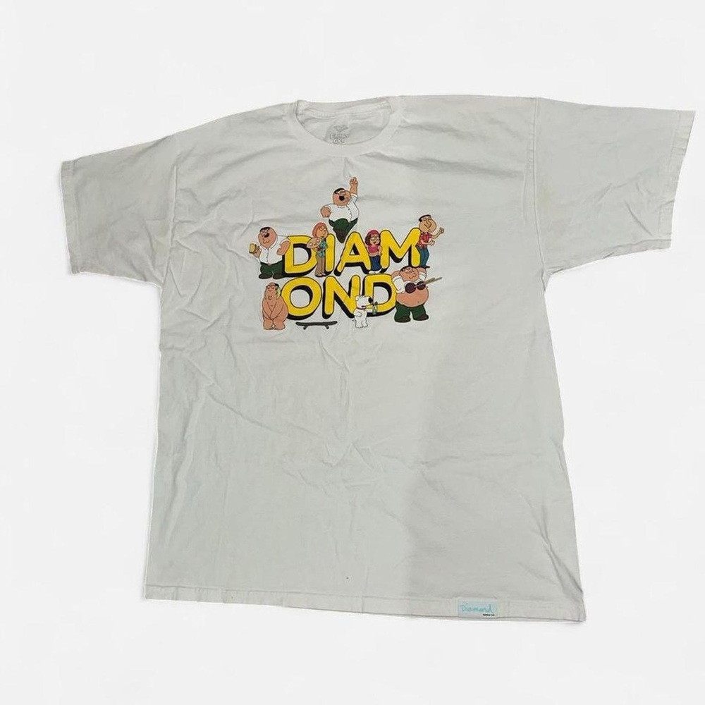 Diamond Supply Co. White Tee with Cartoon Graphic